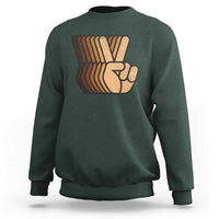 Retro Equality for All Sweatshirt Peace Sign V Fingers Skin Tone Hands Vintage