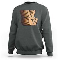 Retro Equality for All Sweatshirt Peace Sign V Fingers Skin Tone Hands Vintage