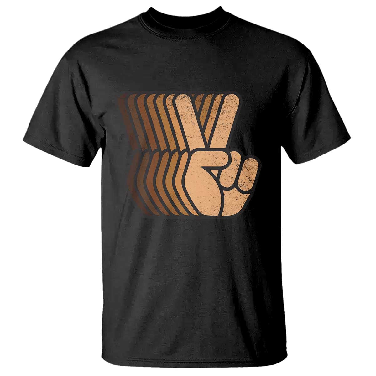 Retro Equality for All T Shirt Peace Sign V Fingers Skin Tone Hands Vintage