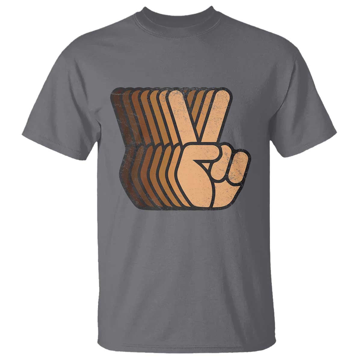 Retro Equality for All T Shirt Peace Sign V Fingers Skin Tone Hands Vintage