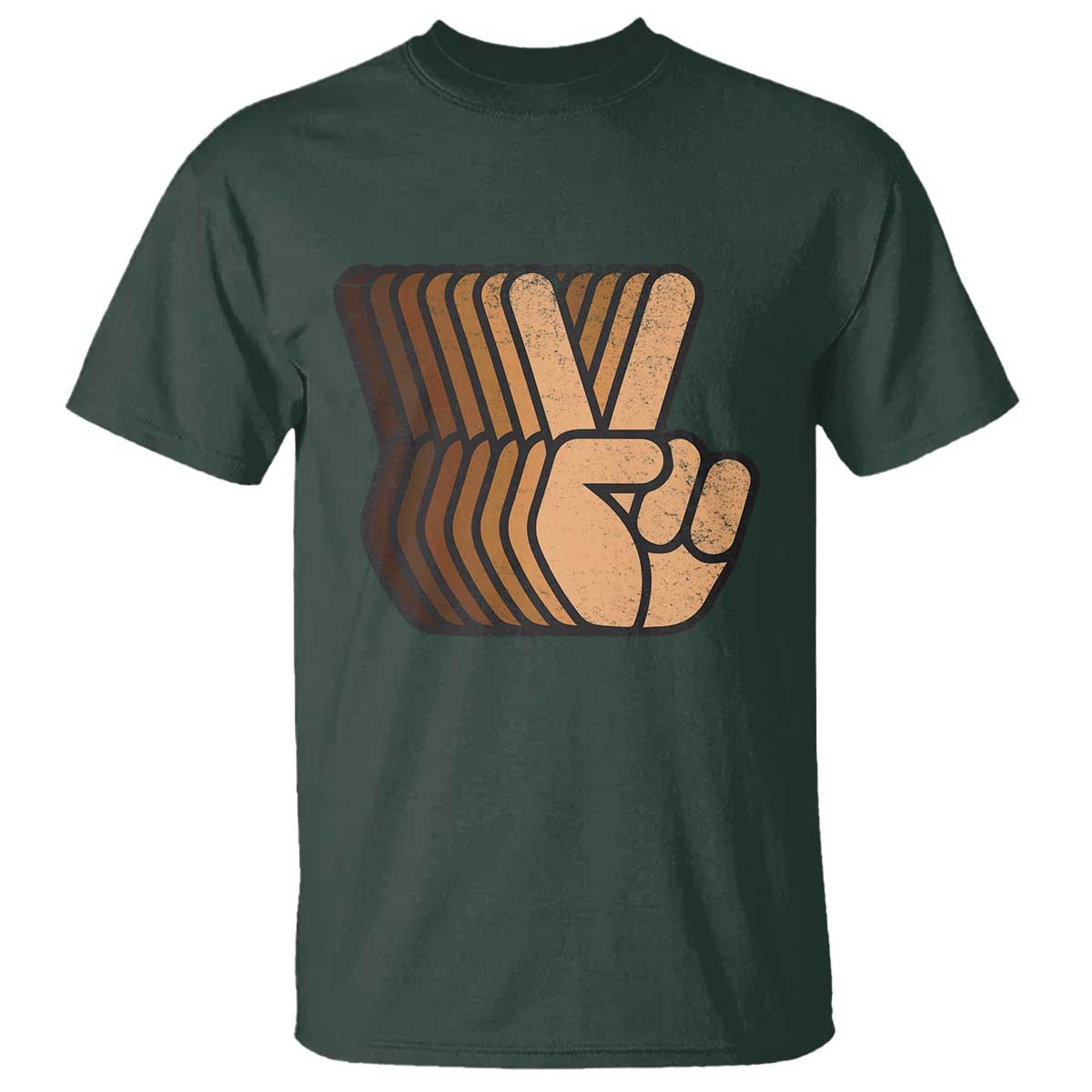 Retro Equality for All T Shirt Peace Sign V Fingers Skin Tone Hands Vintage