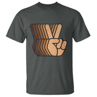 Retro Equality for All T Shirt Peace Sign V Fingers Skin Tone Hands Vintage