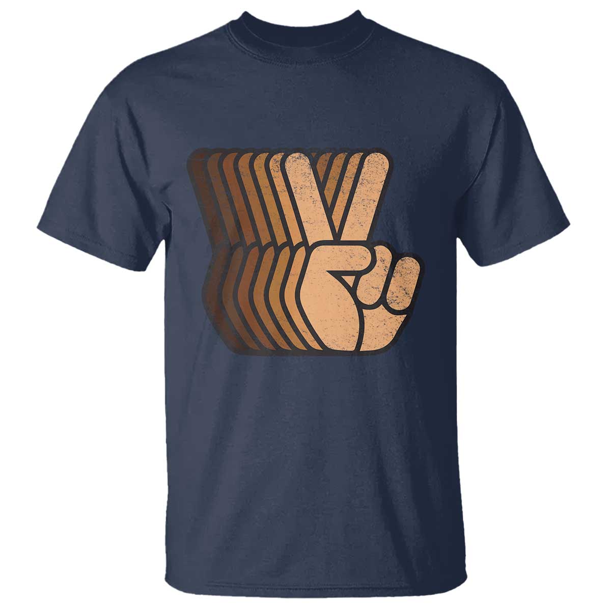 Retro Equality for All T Shirt Peace Sign V Fingers Skin Tone Hands Vintage