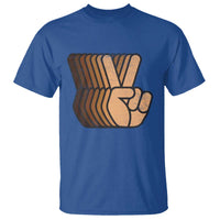 Retro Equality for All T Shirt Peace Sign V Fingers Skin Tone Hands Vintage