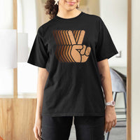 Retro Equality for All T Shirt For Women Peace Sign V Fingers Skin Tone Hands Vintage