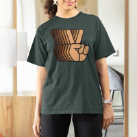 Retro Equality for All T Shirt For Women Peace Sign V Fingers Skin Tone Hands Vintage