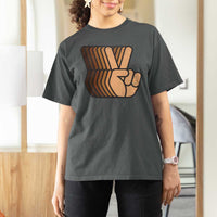 Retro Equality for All T Shirt For Women Peace Sign V Fingers Skin Tone Hands Vintage