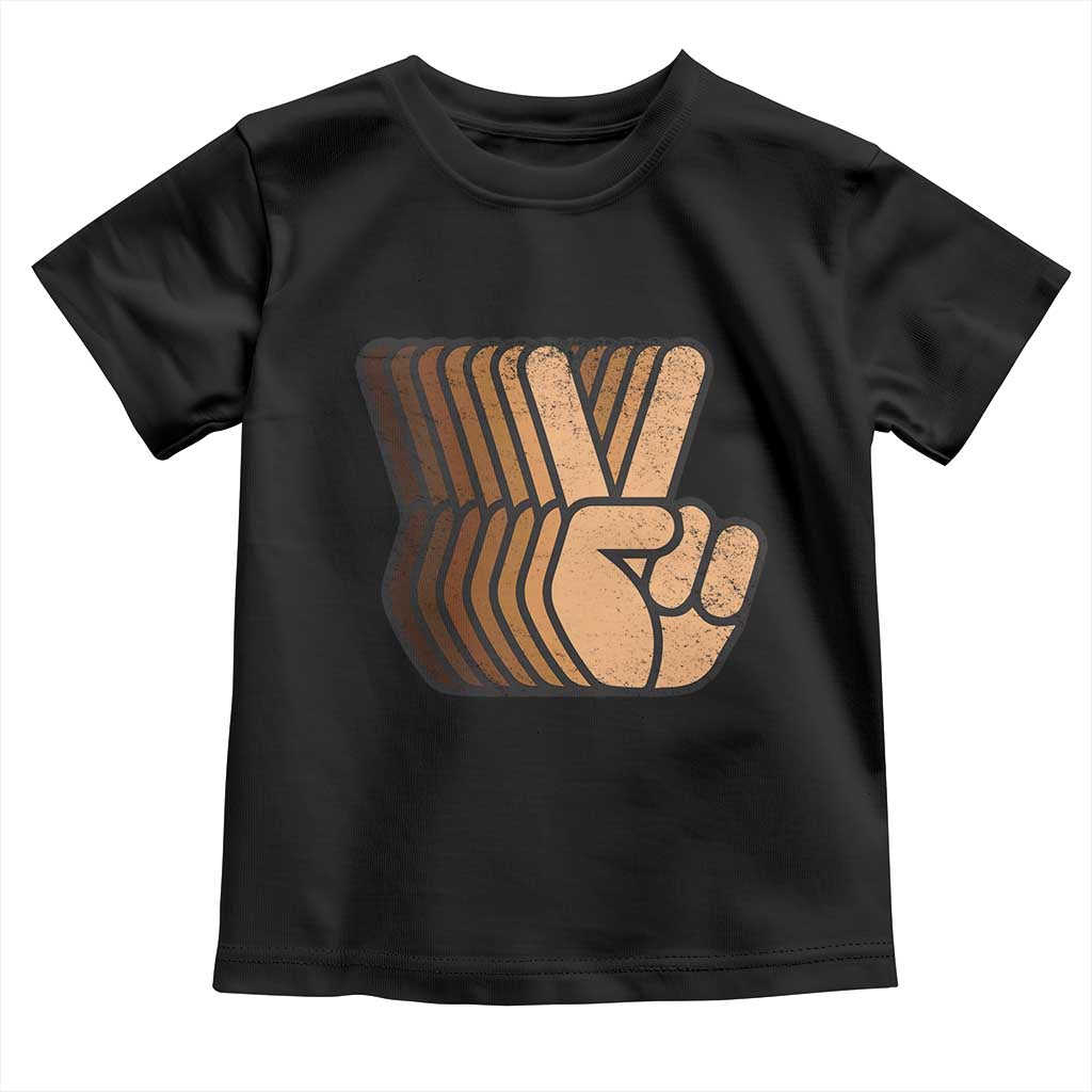 Retro Equality for All Toddler T Shirt Peace Sign V Fingers Skin Tone Hands Vintage