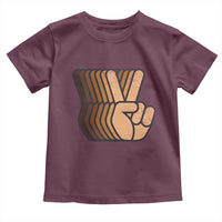 Retro Equality for All Toddler T Shirt Peace Sign V Fingers Skin Tone Hands Vintage