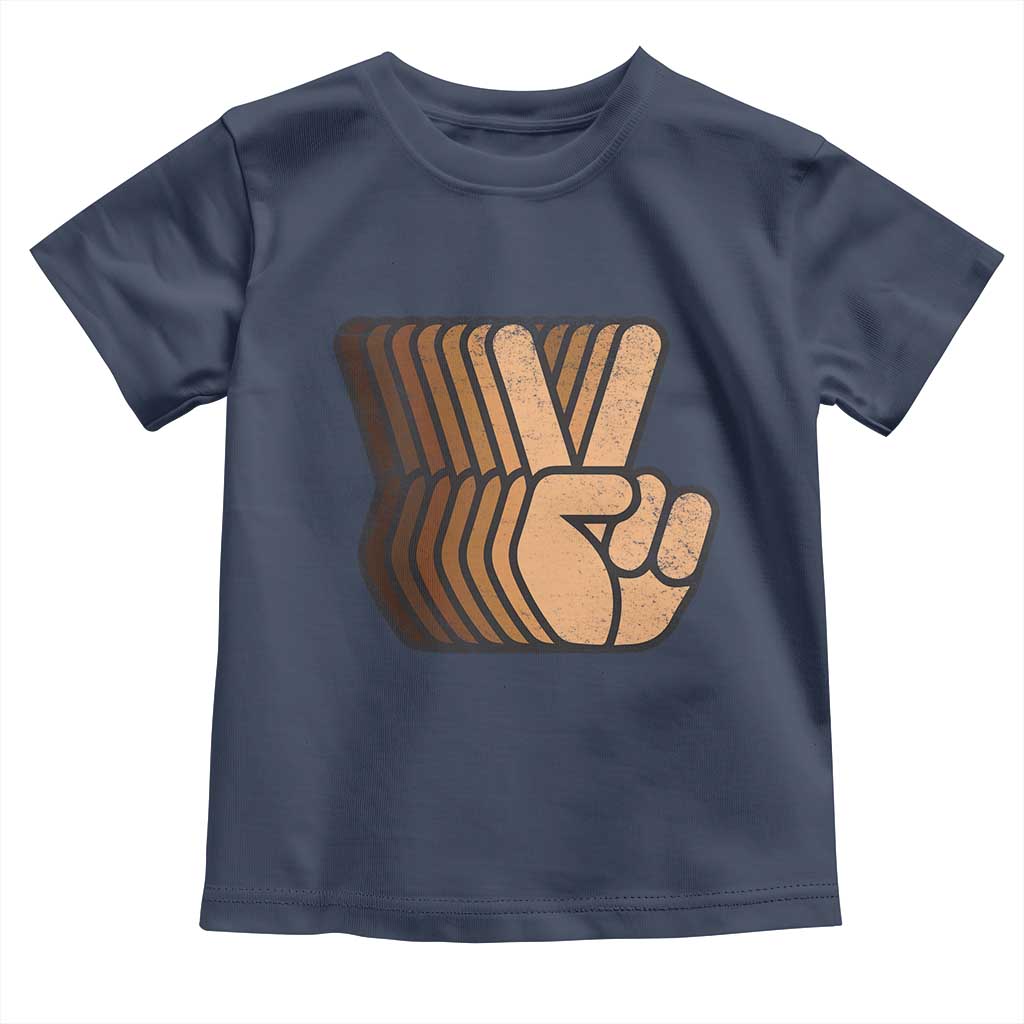 Retro Equality for All Toddler T Shirt Peace Sign V Fingers Skin Tone Hands Vintage