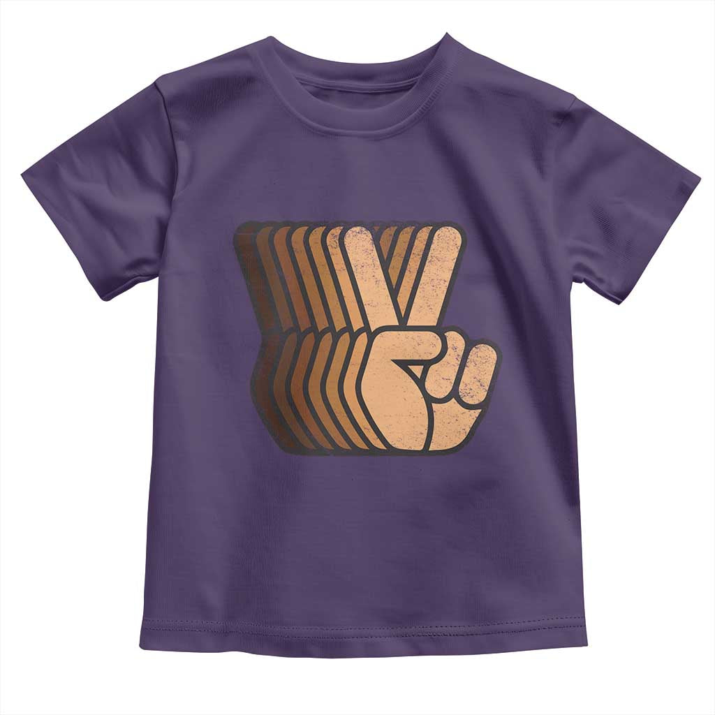 Retro Equality for All Toddler T Shirt Peace Sign V Fingers Skin Tone Hands Vintage
