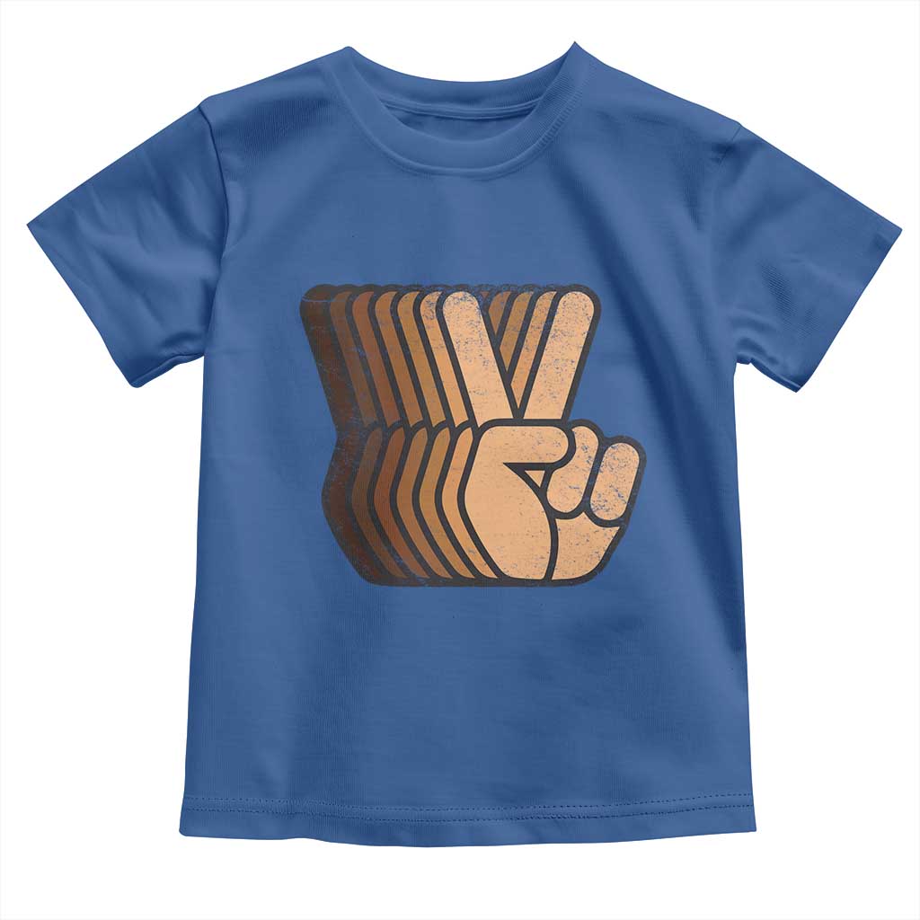 Retro Equality for All Toddler T Shirt Peace Sign V Fingers Skin Tone Hands Vintage