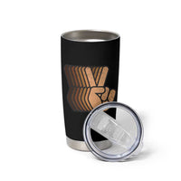 Retro Equality for All Tumbler Cup Peace Sign V Fingers Skin Tone Hands Vintage
