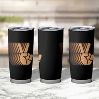 Retro Equality for All Tumbler Cup Peace Sign V Fingers Skin Tone Hands Vintage