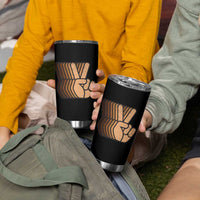 Retro Equality for All Tumbler Cup Peace Sign V Fingers Skin Tone Hands Vintage