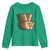 Retro Equality for All Youth Sweatshirt Peace Sign V Fingers Skin Tone Hands Vintage