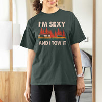 Funny Camping RV T Shirt For Women Im Sexy And I Tow It Vintage Camper Truck - Wonder Print Shop