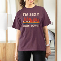 Funny Camping RV T Shirt For Women Im Sexy And I Tow It Vintage Camper Truck - Wonder Print Shop