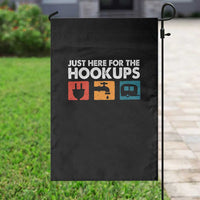 Camping RV Garden Flag Funny Just Here for The Hookups Caravan Motorhome - Wonder Print Shop