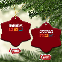 Camping RV Ceramic Ornament Funny Just Here for The Hookups Caravan Motorhome - Wonder Print Shop