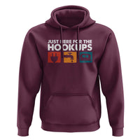 Camping RV Hoodie Funny Just Here for The Hookups Caravan Motorhome - Wonder Print Shop