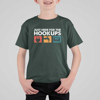 Camping RV T Shirt For Kid Funny Just Here for The Hookups Caravan Motorhome - Wonder Print Shop