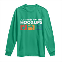 Camping RV Long Sleeve Shirt Funny Just Here for The Hookups Caravan Motorhome - Wonder Print Shop