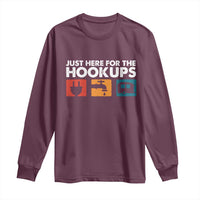 Camping RV Long Sleeve Shirt Funny Just Here for The Hookups Caravan Motorhome - Wonder Print Shop