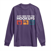 Camping RV Long Sleeve Shirt Funny Just Here for The Hookups Caravan Motorhome - Wonder Print Shop