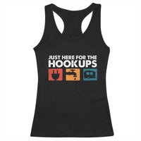 Camping RV Racerback Tank Top Funny Just Here for The Hookups Caravan Motorhome - Wonder Print Shop