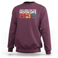 Camping RV Sweatshirt Funny Just Here for The Hookups Caravan Motorhome - Wonder Print Shop