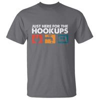 Camping RV T Shirt Funny Just Here for The Hookups Caravan Motorhome - Wonder Print Shop