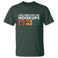 Camping RV T Shirt Funny Just Here for The Hookups Caravan Motorhome - Wonder Print Shop