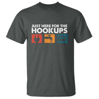 Camping RV T Shirt Funny Just Here for The Hookups Caravan Motorhome - Wonder Print Shop