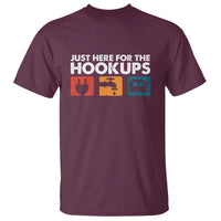 Camping RV T Shirt Funny Just Here for The Hookups Caravan Motorhome - Wonder Print Shop