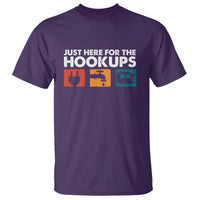 Camping RV T Shirt Funny Just Here for The Hookups Caravan Motorhome - Wonder Print Shop