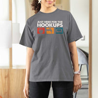 Camping RV T Shirt For Women Funny Just Here for The Hookups Caravan Motorhome - Wonder Print Shop