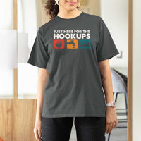 Camping RV T Shirt For Women Funny Just Here for The Hookups Caravan Motorhome - Wonder Print Shop