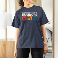 Camping RV T Shirt For Women Funny Just Here for The Hookups Caravan Motorhome - Wonder Print Shop