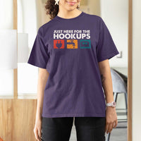 Camping RV T Shirt For Women Funny Just Here for The Hookups Caravan Motorhome - Wonder Print Shop