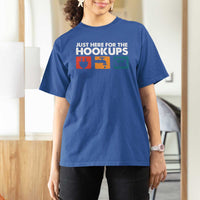 Camping RV T Shirt For Women Funny Just Here for The Hookups Caravan Motorhome - Wonder Print Shop