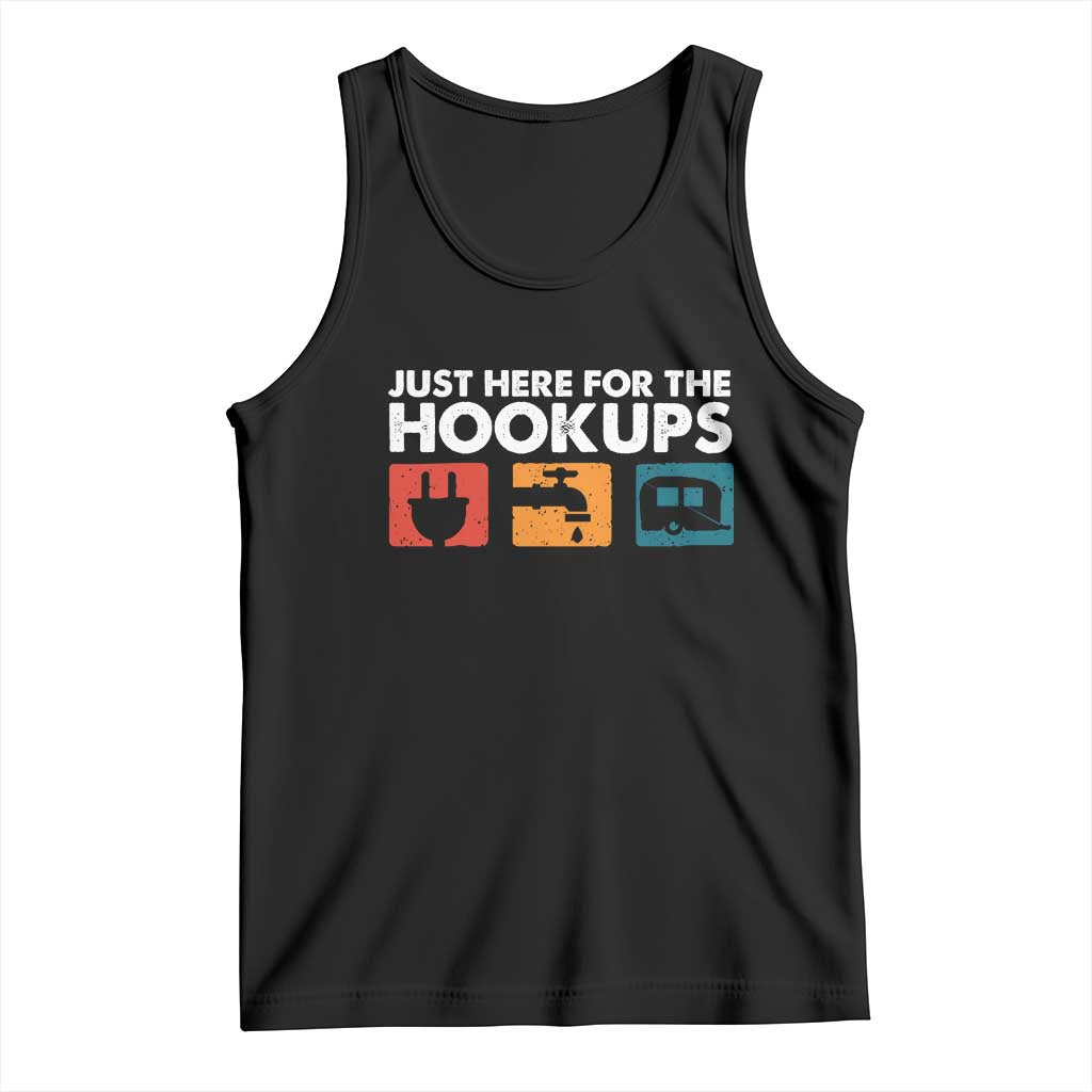 Camping RV Tank Top Funny Just Here for The Hookups Caravan Motorhome - Wonder Print Shop
