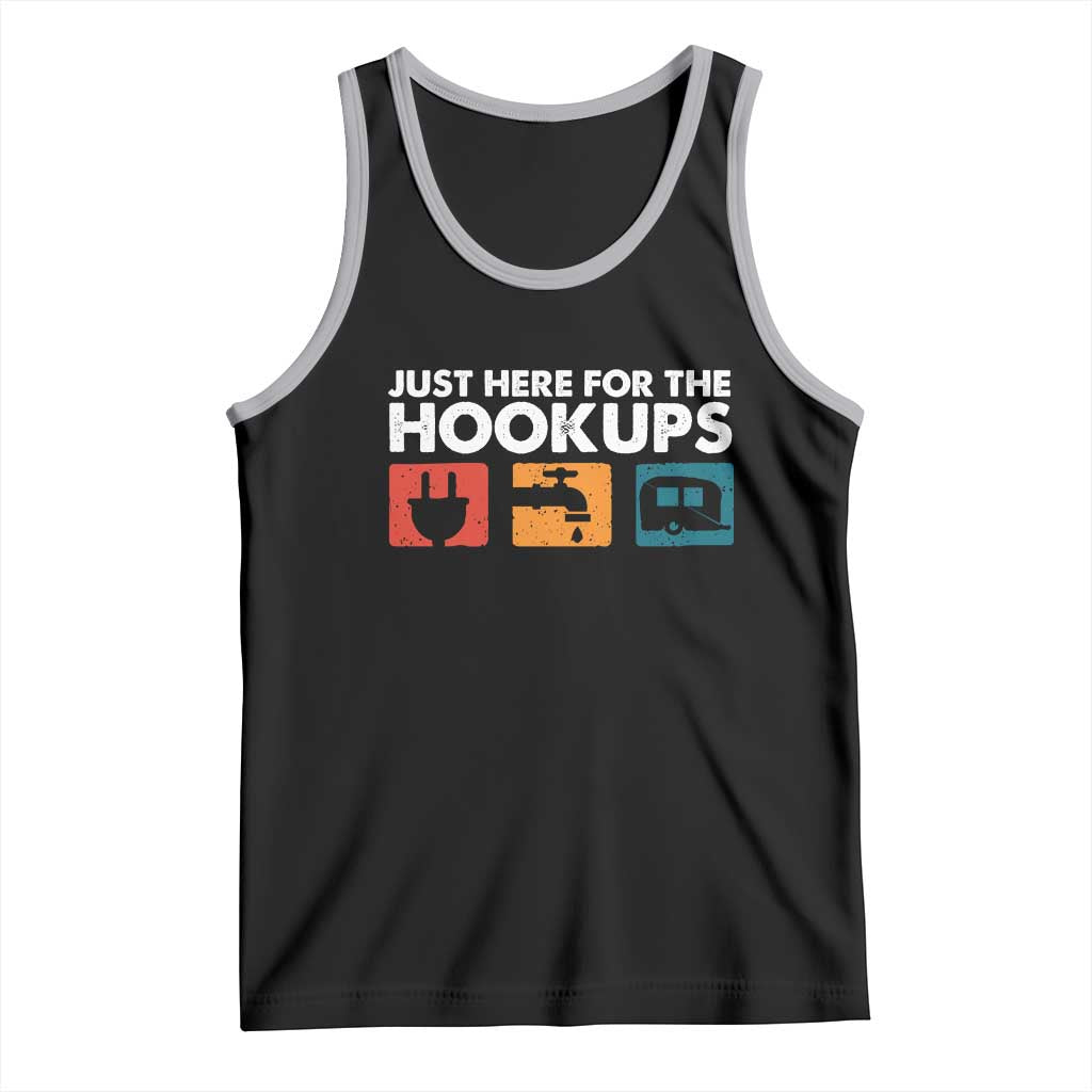 Camping RV Tank Top Funny Just Here for The Hookups Caravan Motorhome - Wonder Print Shop