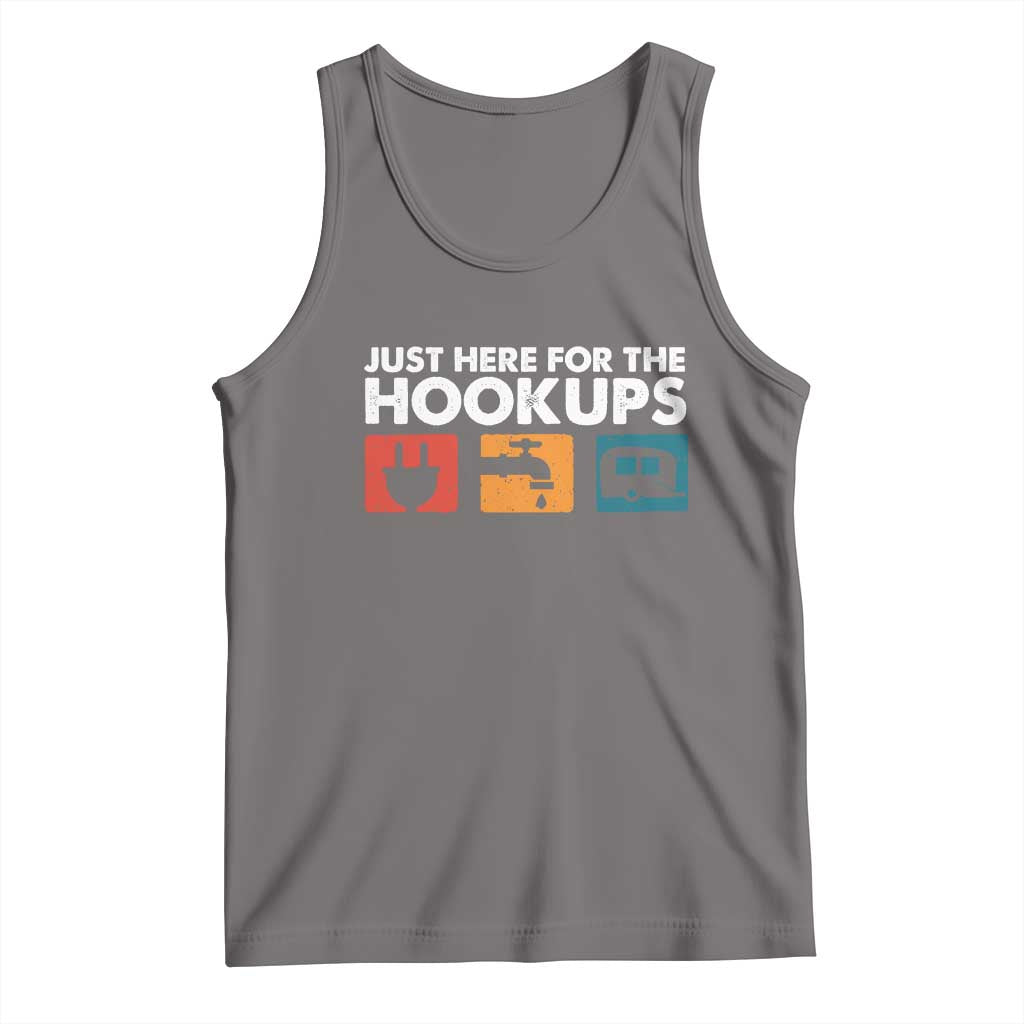 Camping RV Tank Top Funny Just Here for The Hookups Caravan Motorhome - Wonder Print Shop