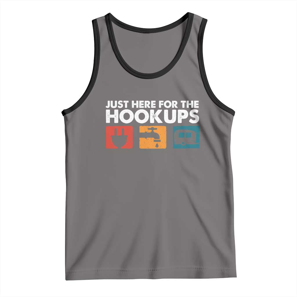 Camping RV Tank Top Funny Just Here for The Hookups Caravan Motorhome - Wonder Print Shop