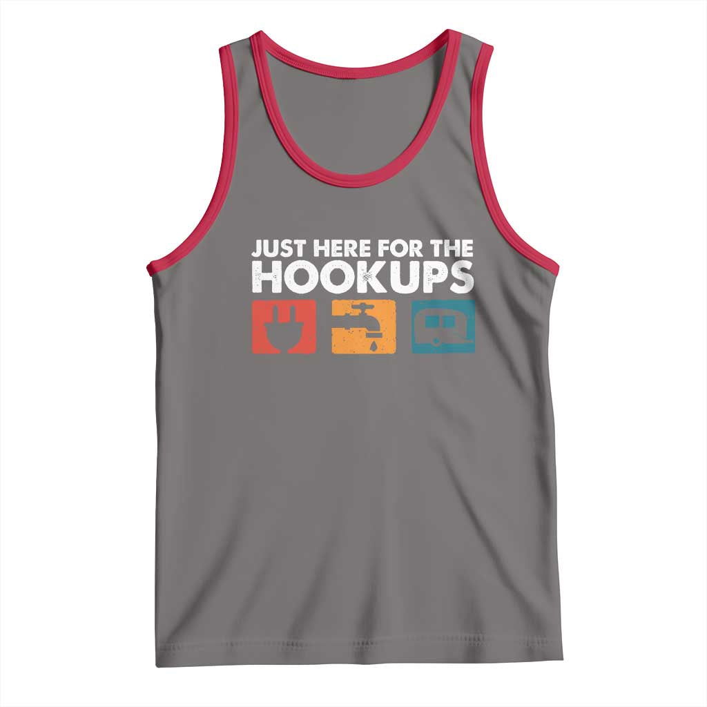 Camping RV Tank Top Funny Just Here for The Hookups Caravan Motorhome - Wonder Print Shop