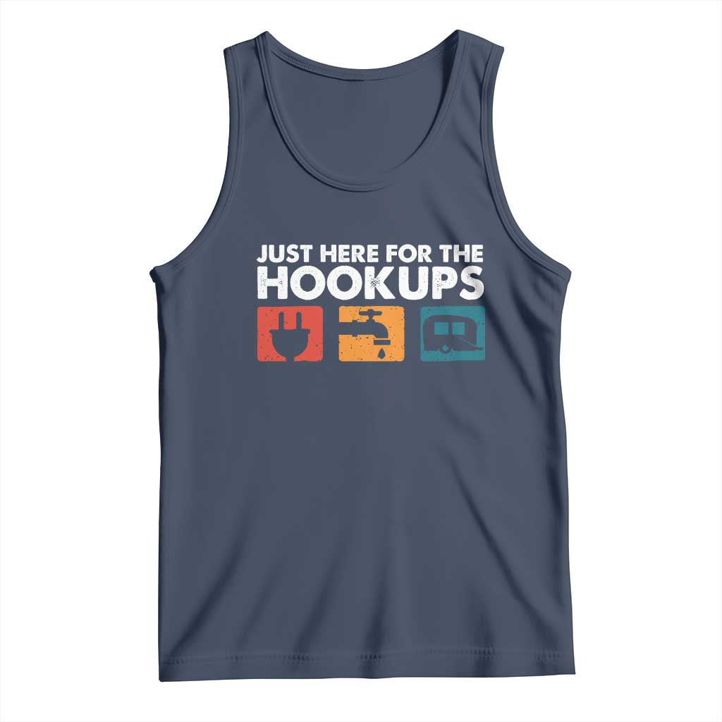 Camping RV Tank Top Funny Just Here for The Hookups Caravan Motorhome - Wonder Print Shop