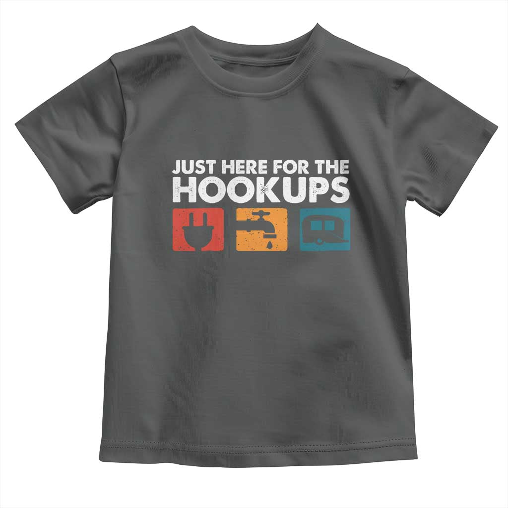 Camping RV Toddler T Shirt Funny Just Here for The Hookups Caravan Motorhome - Wonder Print Shop