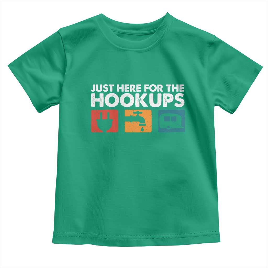 Camping RV Toddler T Shirt Funny Just Here for The Hookups Caravan Motorhome - Wonder Print Shop