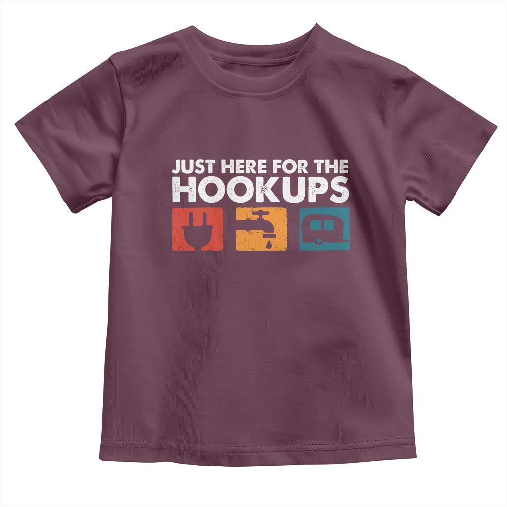 Camping RV Toddler T Shirt Funny Just Here for The Hookups Caravan Motorhome - Wonder Print Shop